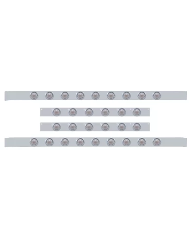 (BULK) S.S. KW 60" SLEEPER LIGHT PANEL WITH THIRTY 9 AMBER LED 2" BEEHIVE LIGHT WITH VISOR - CLEAR LENS (BULK) S.S. KW 60" SLEEPER LIGHT PANEL WITH THIRTY 9 AMBER LED 2" BEEHIVE LIGHT WITH VISOR - CLEAR LENS