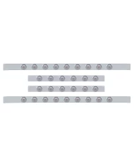 (BULK) S.S. KW 60" SLEEPER LIGHT PANEL WITH THIRTY 9 AMBER LED 2" BEEHIVE LIGHT WITH VISOR - CLEAR LENS