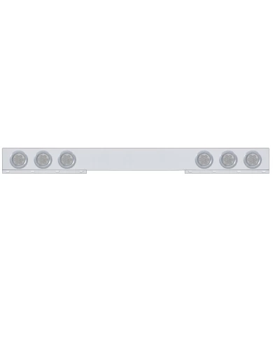 (BULK) STAINLESS STEEL 1 PIECE REAR LIGHT BAR W/ SIX 7 RED LED 4" ECONOMY LIGHT W/ BEZEL - CLEAR LENS (BULK) STAINLESS STEEL 1 PIECE REAR LIGHT BAR W/ SIX 7 RED LED 4" ECONOMY LIGHT W/ BEZEL - CLEAR LENS