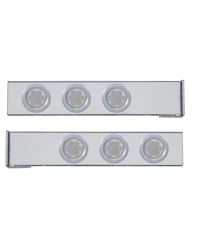 (2/BULK) CR. 2 PCS. REAR LIGHT BAR W/ SIX 7 LED 4" CLEAR LENS ECONOMY LIGHT W/ BEZEL - 4 HOLE FLANGE MOUNT (2/BULK) CR. 2 PCS. REAR LIGHT BAR W/ SIX 7 LED 4" CLEAR LENS ECONOMY LIGHT W/ BEZEL - 4 HOLE FLANGE MOUNT