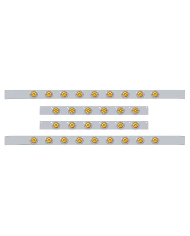 (BULK) S.S. KW 60" SLEEPER LIGHT PANEL WITH THIRTY 9 AMBER LED 2" LIGHT WITH BEZEL - AMBER LENS (BULK) S.S. KW 60" SLEEPER LIGHT PANEL WITH THIRTY 9 AMBER LED 2" LIGHT WITH BEZEL - AMBER LENS