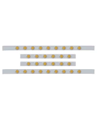 (BULK) S.S. KW 60" SLEEPER LIGHT PANEL WITH THIRTY 9 AMBER LED 2" LIGHT WITH BEZEL - AMBER LENS