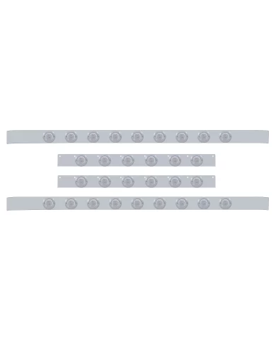 (BULK) S.S. KW 60" SLEEPER LIGHT PANEL WITH THIRTY 9 AMBER LED 2" LIGHT WITH BEZEL - CLEAR LENS (BULK) S.S. KW 60" SLEEPER LIGHT PANEL WITH THIRTY 9 AMBER LED 2" LIGHT WITH BEZEL - CLEAR LENS