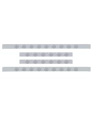 (BULK) S.S. KW 60" SLEEPER LIGHT PANEL WITH THIRTY 9 AMBER LED 2" LIGHT WITH BEZEL - CLEAR LENS