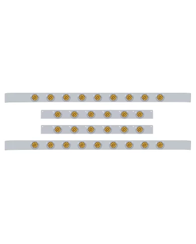 (BULK) S.S. KW 60" SLEEPER LIGHT PANEL WITH THIRTY 9 AMBER LED 2" REFLECTOR LIGHT WITH BEZEL - AMBER LENS (BULK) S.S. KW 60" SLEEPER LIGHT PANEL WITH THIRTY 9 AMBER LED 2" REFLECTOR LIGHT WITH BEZEL - AMBER LENS