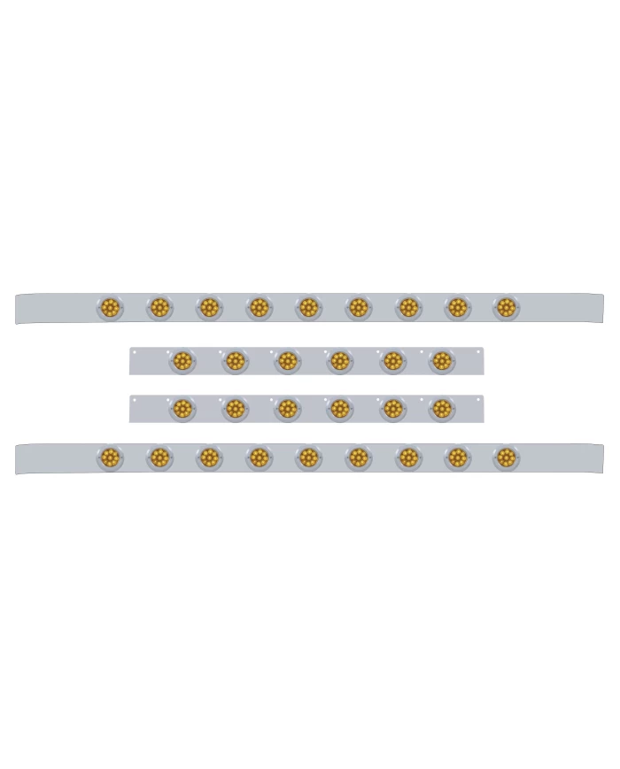 (BULK) S.S. KW 60" SLEEPER LIGHT PANEL WITH THIRTY 9 AMBER LED 2" REFLECTOR LIGHT WITH BEZEL - AMBER LENS