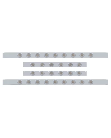 (BULK) S.S. KW 60" SLEEPER LIGHT PANEL WITH THIRTY 9 AMBER LED 2" REFLECTOR LIGHT WITH BEZEL - CLEAR LENS (BULK) S.S. KW 60" SLEEPER LIGHT PANEL WITH THIRTY 9 AMBER LED 2" REFLECTOR LIGHT WITH BEZEL - CLEAR LENS