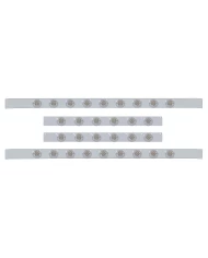 (BULK) S.S. KW 60" SLEEPER LIGHT PANEL WITH THIRTY 9 AMBER LED 2" REFLECTOR LIGHT WITH BEZEL - CLEAR LENS