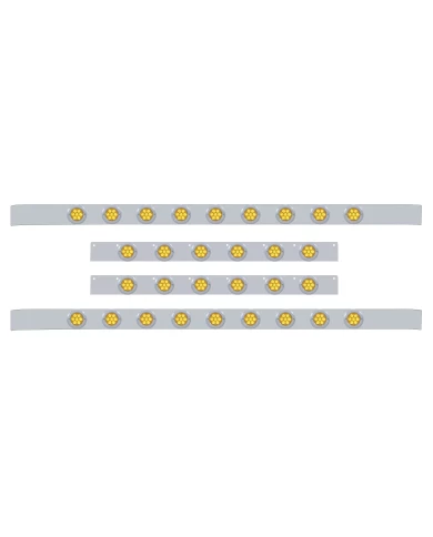 (BULK) S.S. KW 60" SLEEPER LIGHT PANEL WITH THIRTY 7 AMBER LED 2" REFLECTOR LIGHT WITH BEZEL - AMBER LENS (BULK) S.S. KW 60" SLEEPER LIGHT PANEL WITH THIRTY 7 AMBER LED 2" REFLECTOR LIGHT WITH BEZEL - AMBER LENS