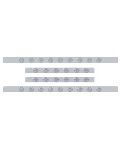 (BULK) S.S. KW 60" SLEEPER LIGHT PANEL WITH THIRTY 7 AMBER LED 2" REFLECTOR LIGHT WITH BEZEL - CLEAR LENS (BULK) S.S. KW 60" SLEEPER LIGHT PANEL WITH THIRTY 7 AMBER LED 2" REFLECTOR LIGHT WITH BEZEL - CLEAR LENS