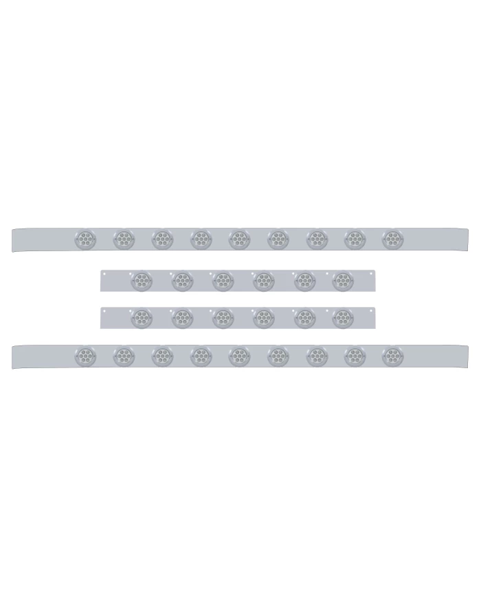 (BULK) S.S. KW 60" SLEEPER LIGHT PANEL WITH THIRTY 7 AMBER LED 2" REFLECTOR LIGHT WITH BEZEL - CLEAR LENS