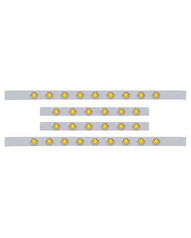 (BULK) S.S. KW 60" SLEEPER LIGHT PANEL WITH THIRTY 9 AMBER LED 2" BEEHIVE LIGHT WITH BEZEL - AMBER LENS (BULK) S.S. KW 60" SLEEPER LIGHT PANEL WITH THIRTY 9 AMBER LED 2" BEEHIVE LIGHT WITH BEZEL - AMBER LENS