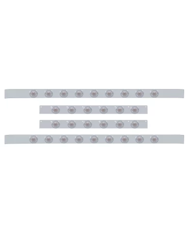 (BULK) S.S. KW 60" SLEEPER LIGHT PANEL WITH THIRTY 9 AMBER LED 2" BEEHIVE LIGHT WITH BEZEL - CLEAR LENS (BULK) S.S. KW 60" SLEEPER LIGHT PANEL WITH THIRTY 9 AMBER LED 2" BEEHIVE LIGHT WITH BEZEL - CLEAR LENS