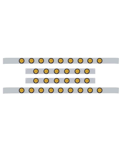 (BULK) S.S. KW 60" SLEEPER LIGHT PANEL WITH THIRTY 9 AMBER LED 2" LIGHT WITH GROMMET - AMBER LENS (BULK) S.S. KW 60" SLEEPER LIGHT PANEL WITH THIRTY 9 AMBER LED 2" LIGHT WITH GROMMET - AMBER LENS