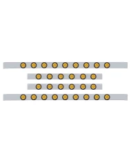 (BULK) S.S. KW 60" SLEEPER LIGHT PANEL WITH THIRTY 9 AMBER LED 2" LIGHT WITH GROMMET - AMBER LENS