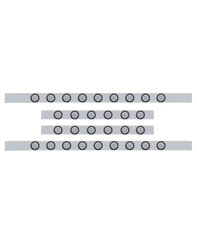 (BULK) S.S. KW 60" SLEEPER LIGHT PANEL WITH THIRTY 9 AMBER LED 2" LIGHT WITH GROMMET - CLEAR LENS (BULK) S.S. KW 60" SLEEPER LIGHT PANEL WITH THIRTY 9 AMBER LED 2" LIGHT WITH GROMMET - CLEAR LENS