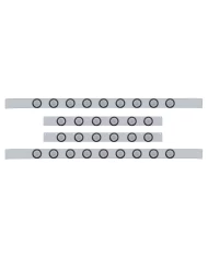 (BULK) S.S. KW 60" SLEEPER LIGHT PANEL WITH THIRTY 9 AMBER LED 2" LIGHT WITH GROMMET - CLEAR LENS