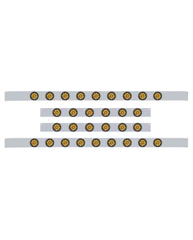 (BULK) S.S. KW 60" SLEEPER LIGHT PANEL WITH THIRTY 9 AMBER LED 2" REFLECTOR LT WITH GROMMET - AMBER LENS (BULK) S.S. KW 60" SLEEPER LIGHT PANEL WITH THIRTY 9 AMBER LED 2" REFLECTOR LT WITH GROMMET - AMBER LENS