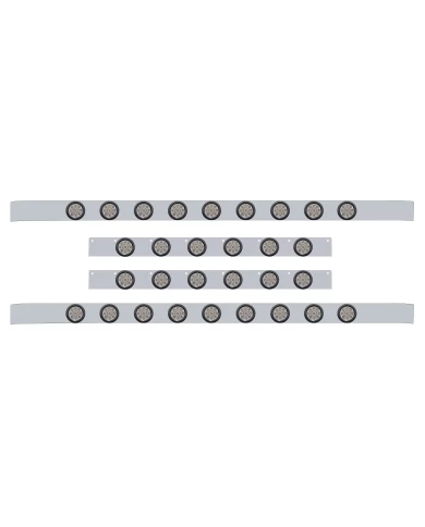 (BULK) S.S. KW 60" SLEEPER LIGHT PANEL WITH THIRTY 9 AMBER LED 2" REFLECTOR LT WITH GROMMET - CLEAR LENS (BULK) S.S. KW 60" SLEEPER LIGHT PANEL WITH THIRTY 9 AMBER LED 2" REFLECTOR LT WITH GROMMET - CLEAR LENS