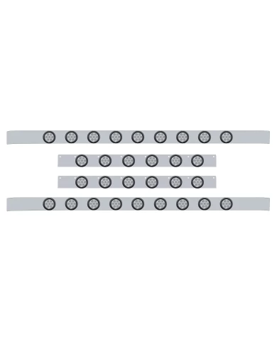 (BULK) S.S. KW 60" SLEEPER LIGHT PANEL WITH THIRTY 7 AMBER LED 2" REFLECTOR LT WITH GROMMET - CLEAR LENS (BULK) S.S. KW 60" SLEEPER LIGHT PANEL WITH THIRTY 7 AMBER LED 2" REFLECTOR LT WITH GROMMET - CLEAR LENS