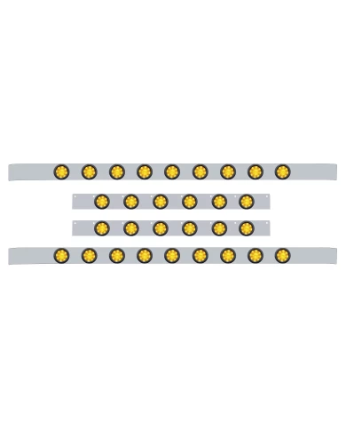 (BULK) S.S. KW 60" SLEEPER LIGHT PANEL WITH THIRTY 9 AMBER LED 2" BEEHIVE LT WITH GROMMET - AMBER LENS (BULK) S.S. KW 60" SLEEPER LIGHT PANEL WITH THIRTY 9 AMBER LED 2" BEEHIVE LT WITH GROMMET - AMBER LENS