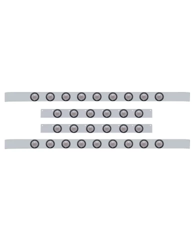 (BULK) S.S. KW 60" SLEEPER LIGHT PANEL WITH THIRTY 9 AMBER LED 2" BEEHIVE LT WITH GROMMET - CLEAR LENS (BULK) S.S. KW 60" SLEEPER LIGHT PANEL WITH THIRTY 9 AMBER LED 2" BEEHIVE LT WITH GROMMET - CLEAR LENS