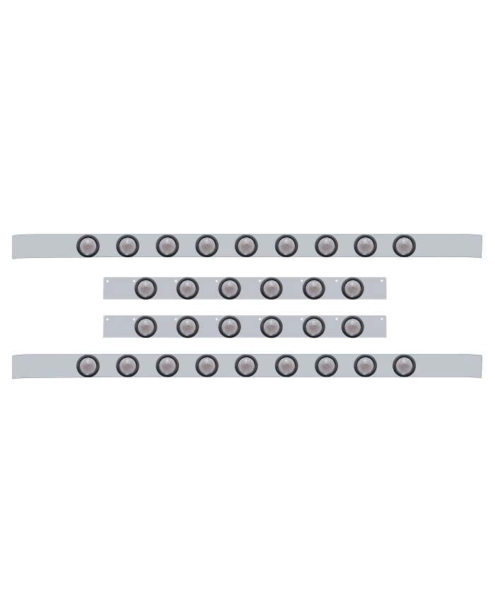 (BULK) S.S. KW 60" SLEEPER LIGHT PANEL WITH THIRTY 9 AMBER LED 2" BEEHIVE LT WITH GROMMET - CLEAR LENS