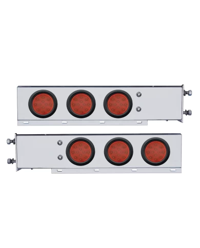 (2/BULK) CR. SPRING LOADED REAR LT BAR W/ SIX 12 RED LED 4" RED LENS REFLECTOR LT W/ GROMMET - 3 3/4" BOLT PATTERN (2/BULK) CR. SPRING LOADED REAR LT BAR W/ SIX 12 RED LED 4" RED LENS REFLECTOR LT W/ GROMMET - 3 3/4" BOLT PATTERN