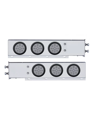 (2/BULK) CR. SPRING LOADED REAR LT BAR W/ SIX 12 RED LED 4" CLEAR LENS REFLEC. LT W/ GROMMET - 2 1/2" BOLT PATTERN (2/BULK) CR. SPRING LOADED REAR LT BAR W/ SIX 12 RED LED 4" CLEAR LENS REFLEC. LT W/ GROMMET - 2 1/2" BOLT PATTERN