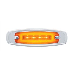 UP36980-16 LED Rectangular GloLight With Bezel (Clearance/Marker) - Amber LED/Amber Lens