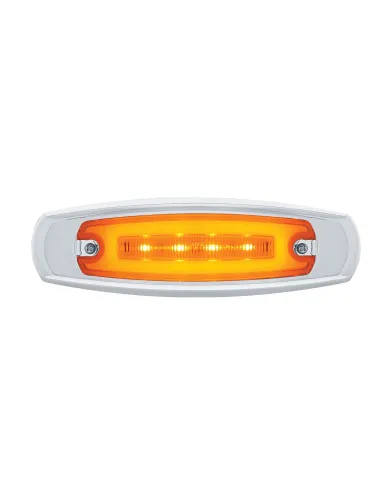 UP36980-16 LED Rectangular GloLight With Bezel (Clearance/Marker) - Amber LED/Amber Lens