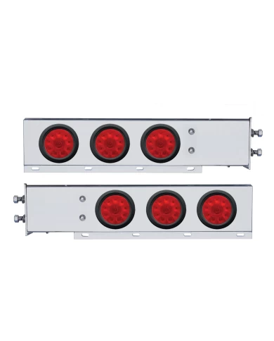 (2/BULK) CR. SPRING LOADED REAR LIGHT BAR W/ SIX 10 RED LED 4" RED LENS LIGHT W/ GROMMET - 2 1/2" BOLT PATTERN (2/BULK) CR. SPRING LOADED REAR LIGHT BAR W/ SIX 10 RED LED 4" RED LENS LIGHT W/ GROMMET - 2 1/2" BOLT PATTERN
