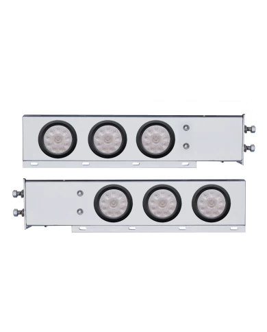 (2/BULK) CR. SPRING LOADED REAR LIGHT BAR W/ SIX 10 RED LED 4" CLEAR LENS LIGHT W/ GROMMET - 2 1/2" BOLT PATTERN (2/BULK) CR. SPRING LOADED REAR LIGHT BAR W/ SIX 10 RED LED 4" CLEAR LENS LIGHT W/ GROMMET - 2 1/2" BOLT PATTERN