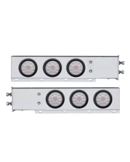 (2/BULK) CR. SPRING LOADED REAR LIGHT BAR W/ SIX 10 RED LED 4" CLEAR LENS LIGHT W/ GROMMET - 2 1/2" BOLT PATTERN