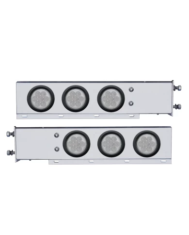 (2/BULK) ECONOMY 430 S.S. SPRING LOADED REAR LIGHT BAR W/ SIX 7 RED LED 4" LIGHT W/ GROMMET - CLEAR LENS (2 1/2" B.P.) (2/BULK) ECONOMY 430 S.S. SPRING LOADED REAR LIGHT BAR W/ SIX 7 RED LED 4" LIGHT W/ GROMMET - CLEAR LENS (2 1/2" B.P.)