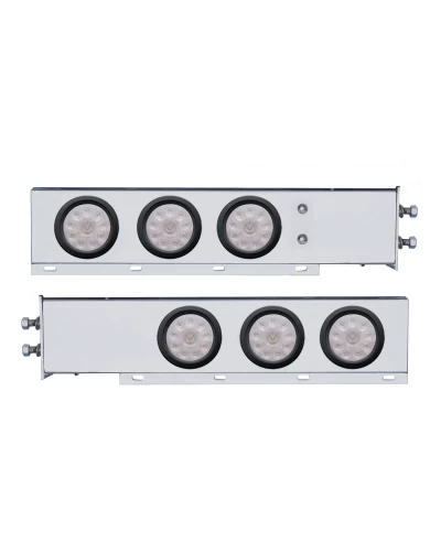 (2/BULK) ECONOMY 430 S.S. SPRING LOADED REAR LIGHT BAR W/ SIX 10 RED LED 4" LIGHT W/ GROMMET - CLEAR LENS (2" B.P.) (2/BULK) ECONOMY 430 S.S. SPRING LOADED REAR LIGHT BAR W/ SIX 10 RED LED 4" LIGHT W/ GROMMET - CLEAR LENS (2" B.P.)