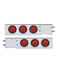 (2/BULK) CR. SPRING LOADED REAR LIGHT BAR W/ SIX 7 RED LED 4" RED LENS LIGHT W/ GROMMET - 2 1/2" BOLT PATTERN