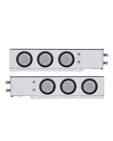 (2/BULK) CR. SPRING LOADED REAR LIGHT BAR W/ SIX 7 RED LED 4" CLEAR LENS LIGHT W/ GROMMET - 2 1/2" BOLT PATTERN (2/BULK) CR. SPRING LOADED REAR LIGHT BAR W/ SIX 7 RED LED 4" CLEAR LENS LIGHT W/ GROMMET - 2 1/2" BOLT PATTERN