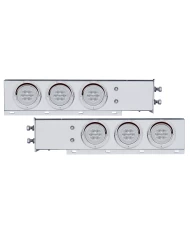 (2/BULK) ECONOMY 430 S.S. SPRING LOADED REAR LIGHT BAR W/ SIX 21 RED LED 4" GLO LIGHT W/ VISOR - CLEAR LENS (2 1/2" B.P.)