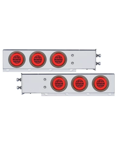 (2/BULK) ECONOMY 430 S.S. SPRING LOADED REAR LIGHT BAR W/ SIX 21 RED LED 4" GLO LIGHT W/ GROMMET - RED LENS (2 1/2" B.P.) (2/BULK) ECONOMY 430 S.S. SPRING LOADED REAR LIGHT BAR W/ SIX 21 RED LED 4" GLO LIGHT W/ GROMMET - RED LENS (2 1/2" B.P.)