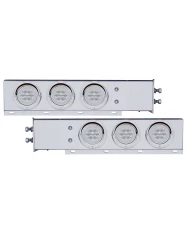 (2/BULK) ECONOMY 430 S.S. SPRING LOADED REAR LIGHT BAR W/ SIX 21 RED LED 4" GLO LIGHT W/ VISOR - CLEAR LENS (2" B.P.)