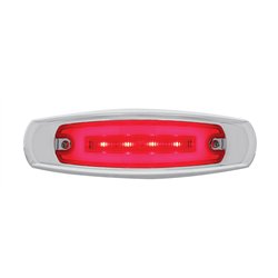UP36981-16 LED Rectangular GloLight With Bezel (Clearance/Marker) - Red LED/Red Lens