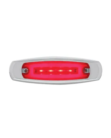 UP36981-16 LED Rectangular GloLight With Bezel (Clearance/Marker) - Red LED/Red Lens