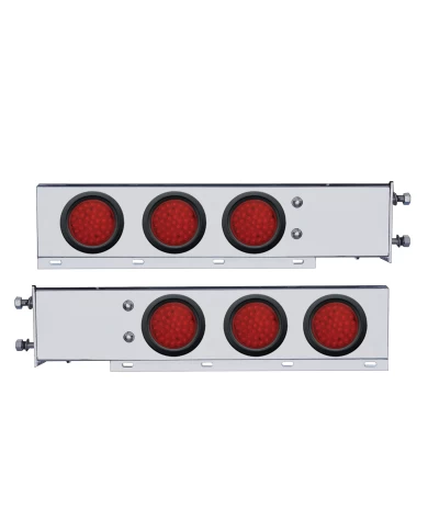 (2/BULK) ECONOMY 430 S.S. SPRING LOADED REAR LIGHT BAR W/ SIX 36 RED LED 4" RED LENS LIGHT W/ GROMMET - 2 1/2" BOLT PATTERN (2/BULK) ECONOMY 430 S.S. SPRING LOADED REAR LIGHT BAR W/ SIX 36 RED LED 4" RED LENS LIGHT W/ GROMMET - 2 1/2" BOLT PATTERN