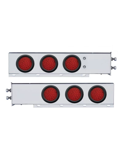 (2/BULK) ECONOMY 430 S.S. SPRING LOADED REAR LIGHT BAR W/ SIX 36 RED LED 4" RED LENS LIGHT W/ GROMMET - 2" BOLT PATTERN (2/BULK) ECONOMY 430 S.S. SPRING LOADED REAR LIGHT BAR W/ SIX 36 RED LED 4" RED LENS LIGHT W/ GROMMET - 2" BOLT PATTERN