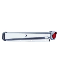 (2/BULK) 30" CR. SPRING LOADED MUD FLAP HANGER 2 1/2" BOLT CENTER WITH 2" 9 LED END CAP WITH VISOR -RED LED / RED LENS