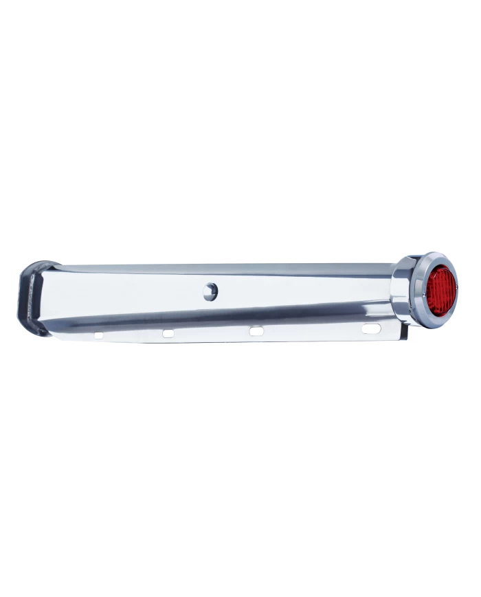 (2/BULK) 30" CR. SPRING LOADED MUD FLAP HANGER 2 1/2" BOLT CENTER WITH 2" 9 LED END CAP WITH BEZEL - RED LED / RED LENS