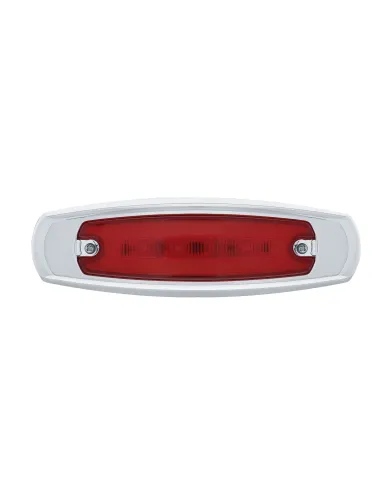 UP36981-16 LED Rectangular GloLight With Bezel (Clearance/Marker) - Red LED/Red Lens