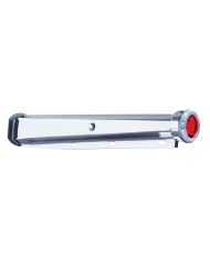 (2/BULK) 30" CR. SPRING LOADED MUD FLAP HANGER 2 1/2" BOLT CENTER WITH 2" REFLECTOR 9 LED END CAP WITH BEZEL - RED LED / RED LEN
