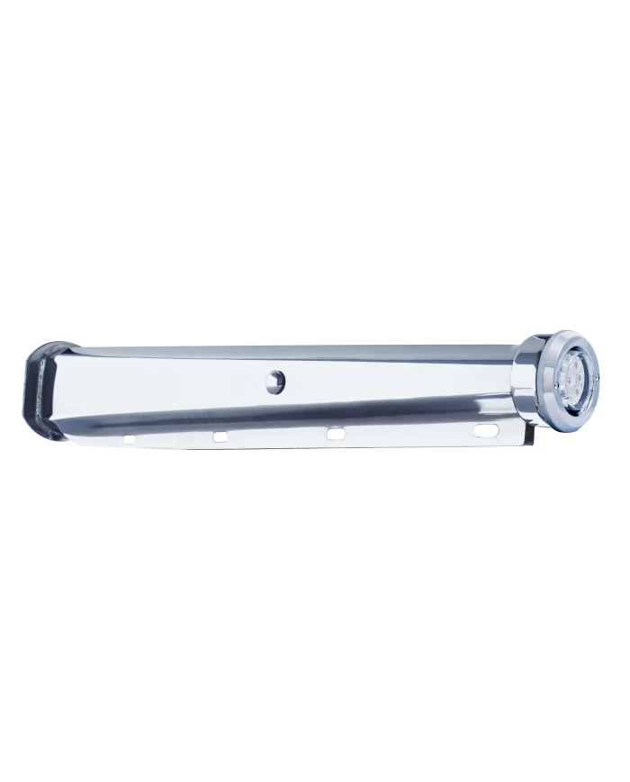 (2/BULK) 30" CR. SPRING LOADED MUD FLAP HANGER 2 1/2" BOLT CENTER WITH 2" REFLECTOR 9 LED END CAP WITH BEZEL - RED LED / CLR LEN